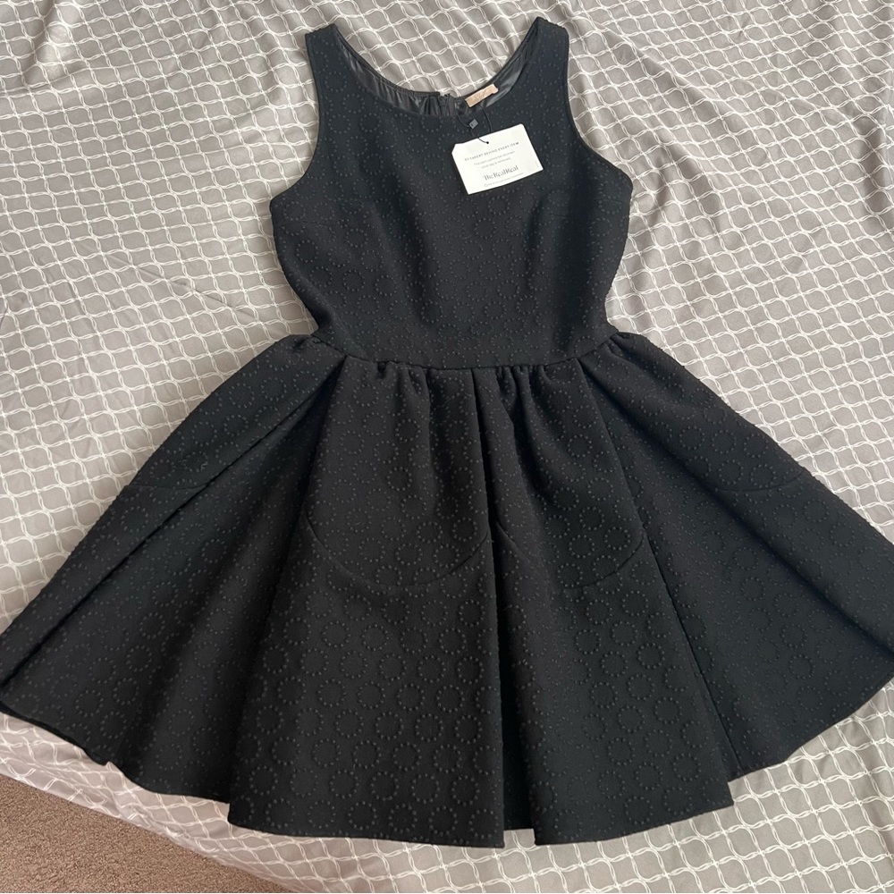 Alaia wool black fit & flare mini dress Swiss dot sz 42 small 4 6 party luxury